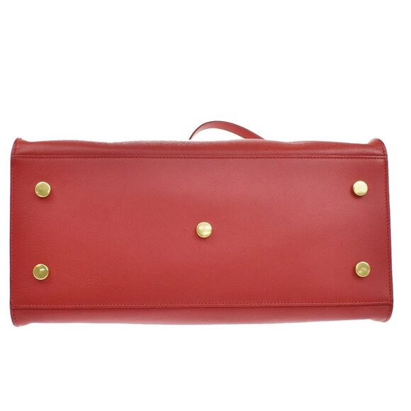 SAINT LAURENT YSL Logo Cabas 2 Way Hand Bag Leather Red GHW Italy 29KB315 - Picture 4 of 16